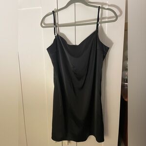 Garage Black Satin Mini Dress
